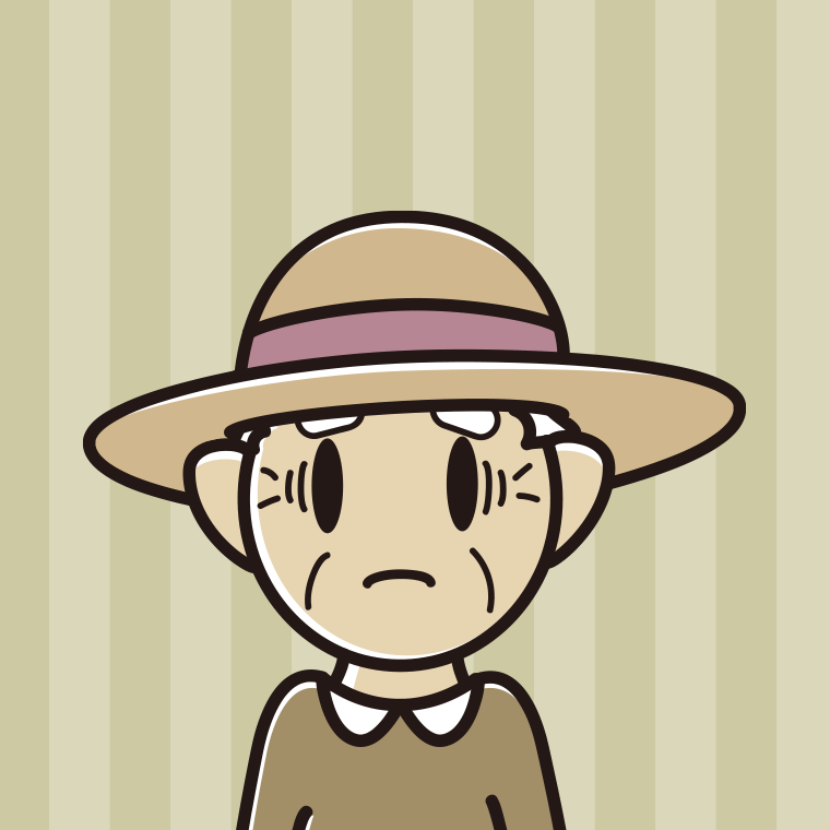 【フリー素材】麦わら帽子で困るおじいさんのイラスト