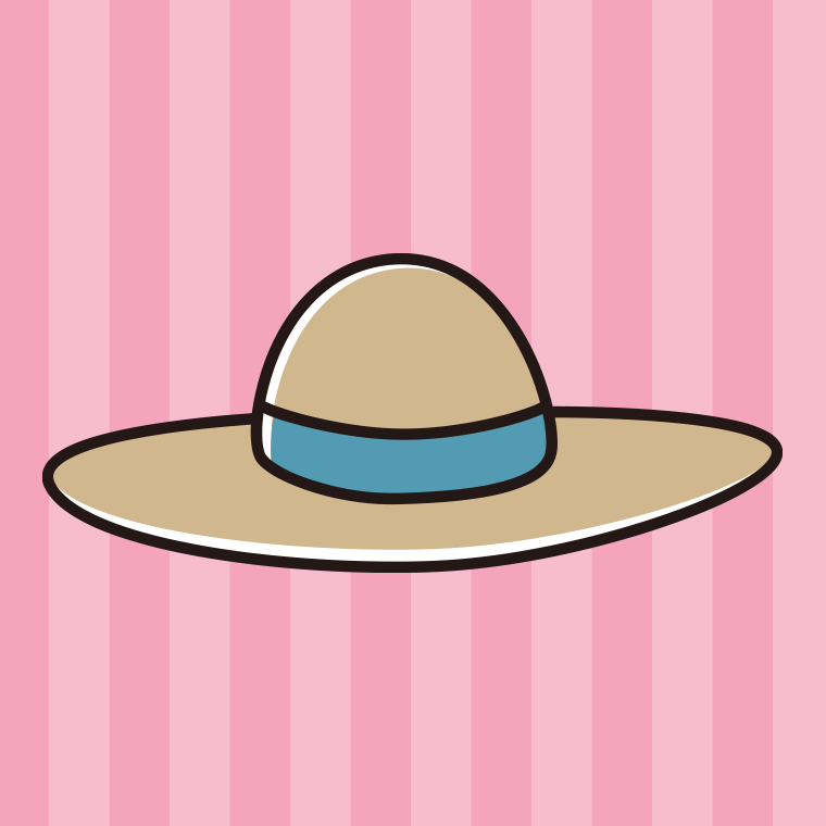 麦わら帽子のイラスト【色、背景あり】PNG