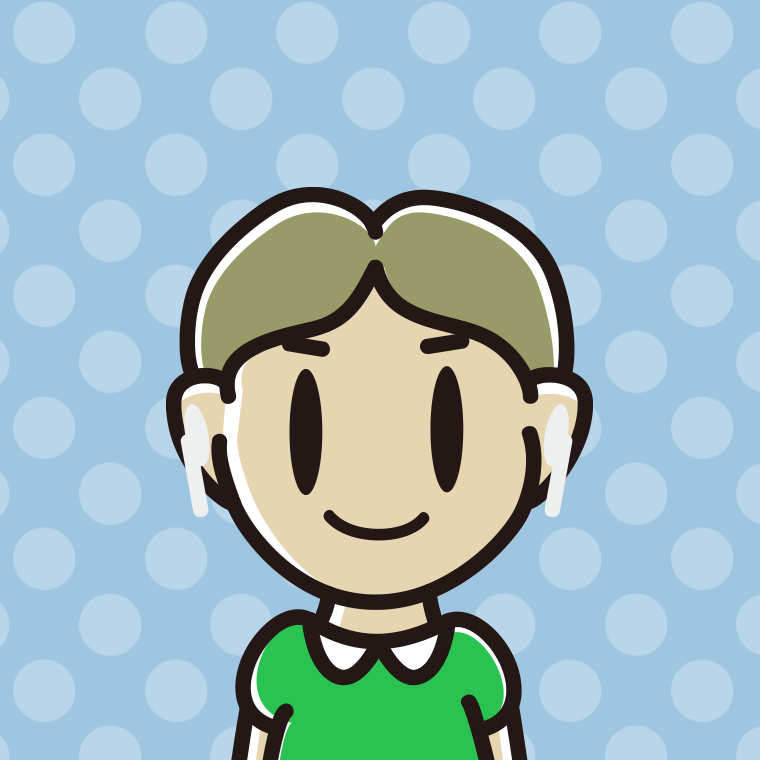 ワイヤレスイヤホンをつけた小学生男子のイラスト【色、背景あり】PNG