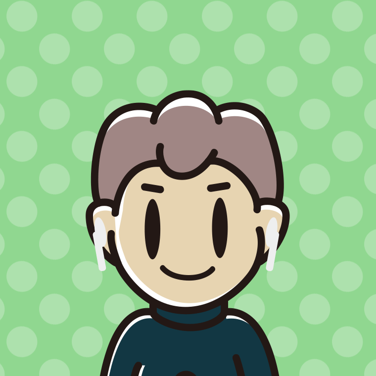 ワイヤレスイヤホンをつけた男子中学生のイラスト【色、背景あり】PNG