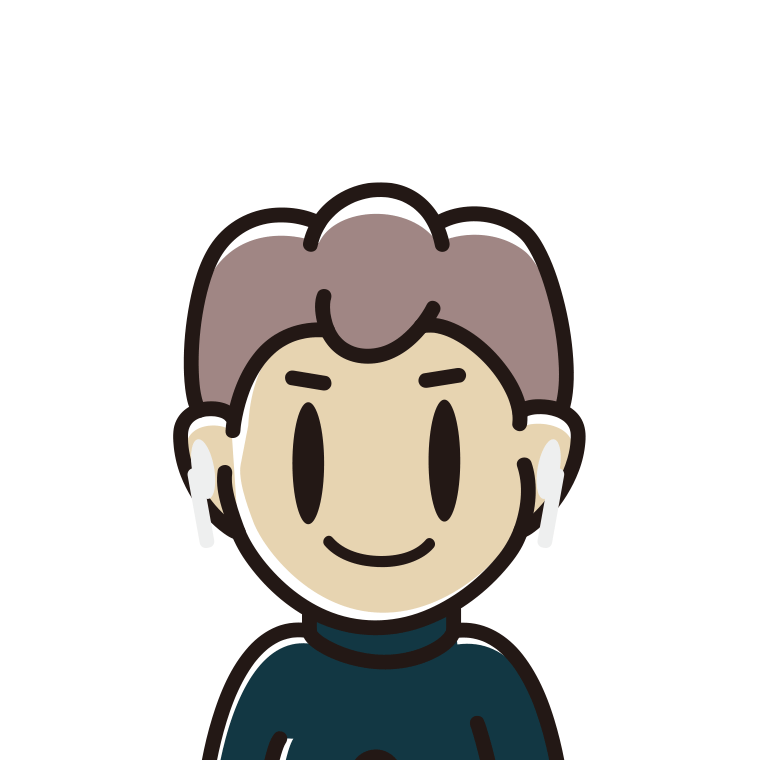 ワイヤレスイヤホンをつけた男子中学生のイラスト【色あり、背景なし】透過PNG