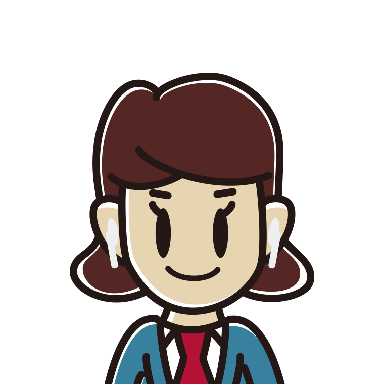 ワイヤレスイヤホンをつけた女子高校生のイラスト【色あり、背景なし】透過PNG