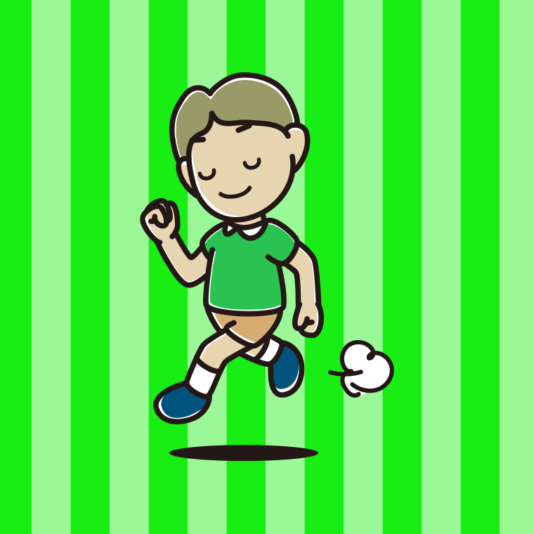 走りながらお辞儀する小学生男子のイラスト【色、背景あり】PNG
