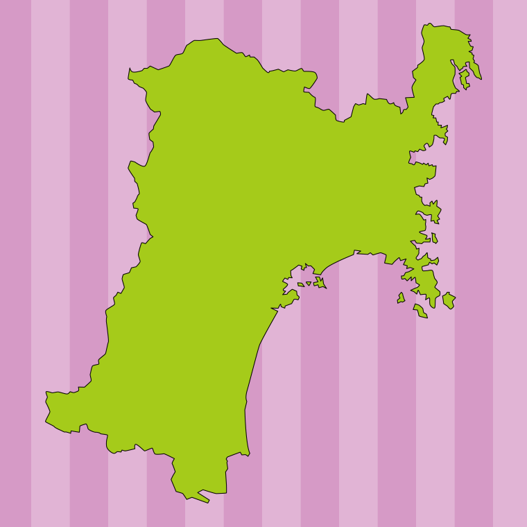 宮城県の地図（詳細版・リアル）のイラスト【色、背景あり】PNG