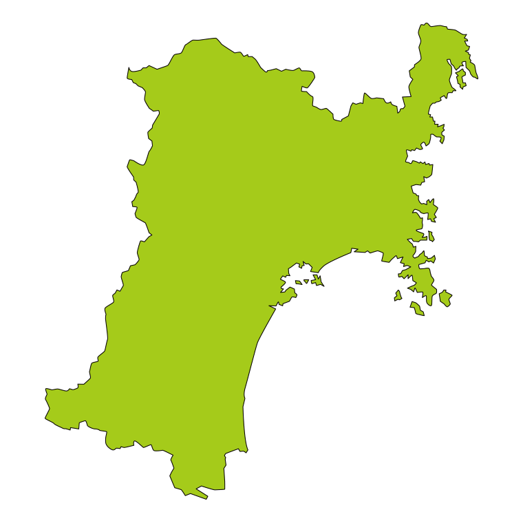 宮城県の地図（詳細版・リアル）のイラスト【色あり、背景なし】透過PNG