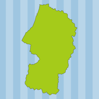 山形県の地図（詳細版・リアル）のイラスト【色、背景あり】PNG