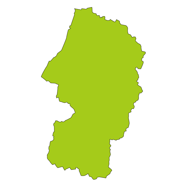 山形県の地図（詳細版・リアル）のイラスト【色あり、背景なし】透過PNG