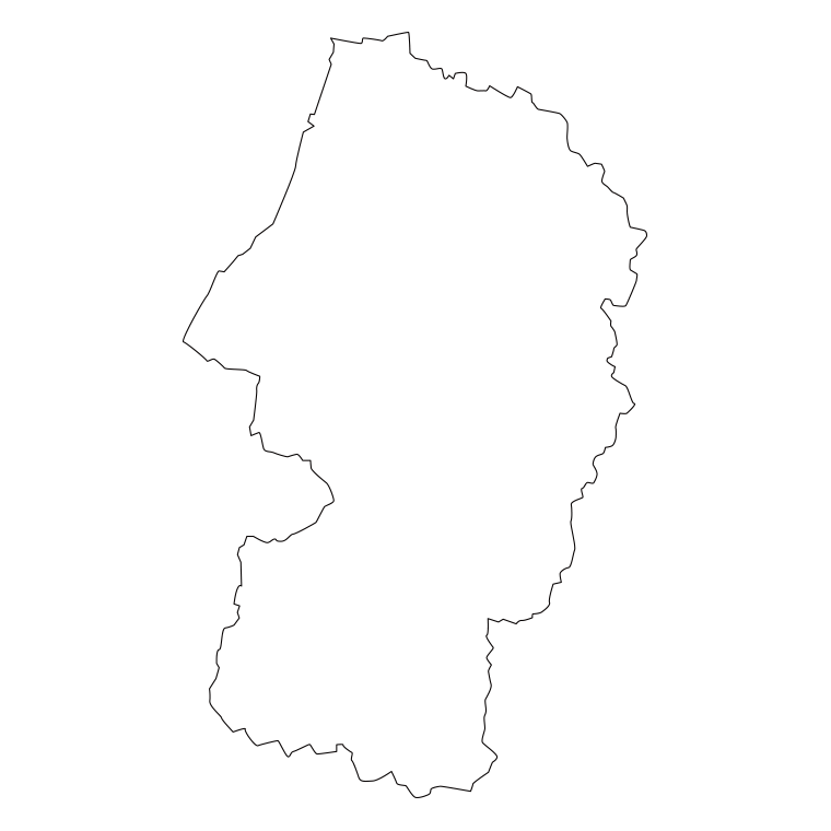 山形県の地図（詳細版・リアル）のイラスト【線のみ】透過PNG