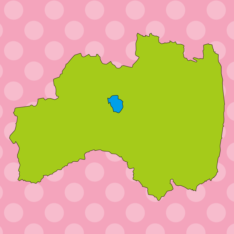 福島県の地図（詳細版・リアル）のイラスト【色、背景あり】PNG