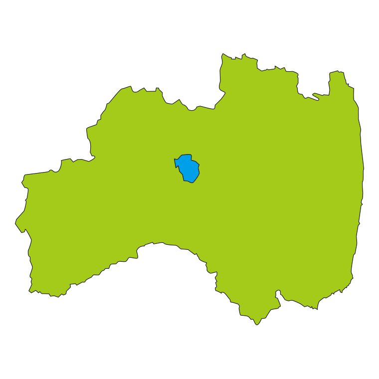 福島県の地図（詳細版・リアル）のイラスト【色あり、背景なし】透過PNG