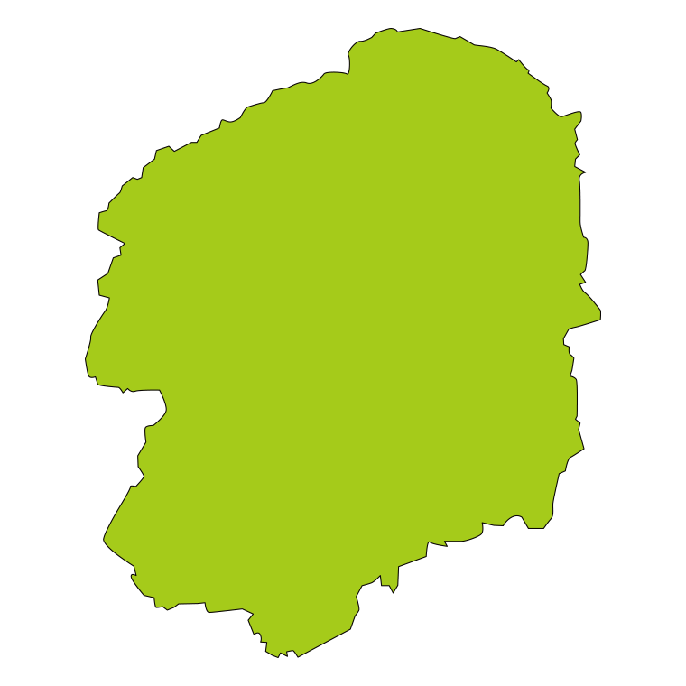 栃木県の地図（詳細版・リアル）のイラスト【色あり、背景なし】透過PNG