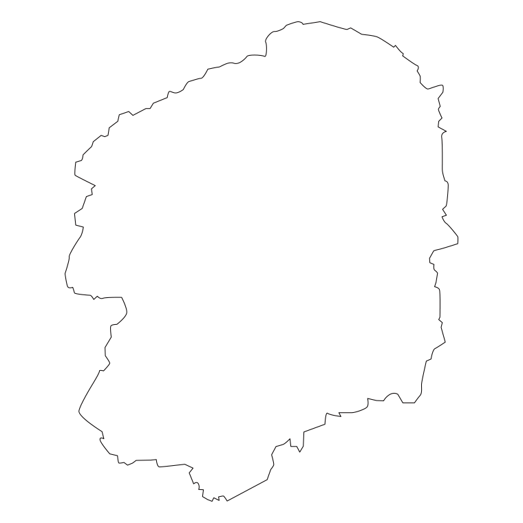 栃木県の地図（詳細版・リアル）のイラスト【線のみ】透過PNG