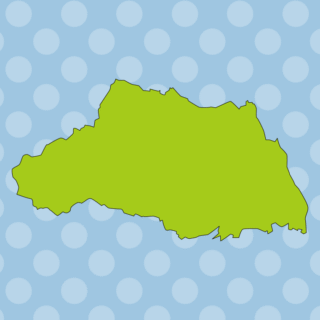 埼玉県の地図（詳細版・リアル）のイラスト【色、背景あり】PNG