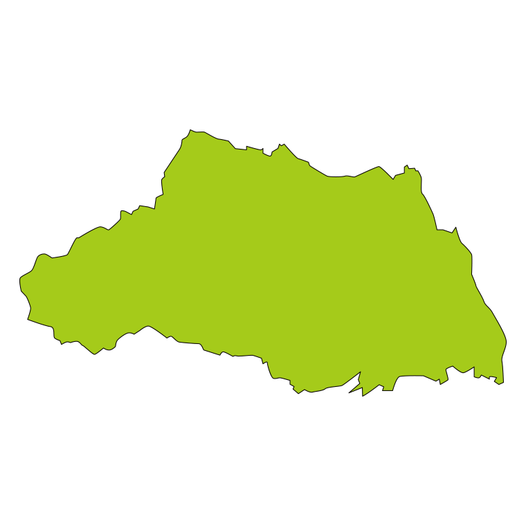埼玉県の地図（詳細版・リアル）のイラスト【色あり、背景なし】透過PNG