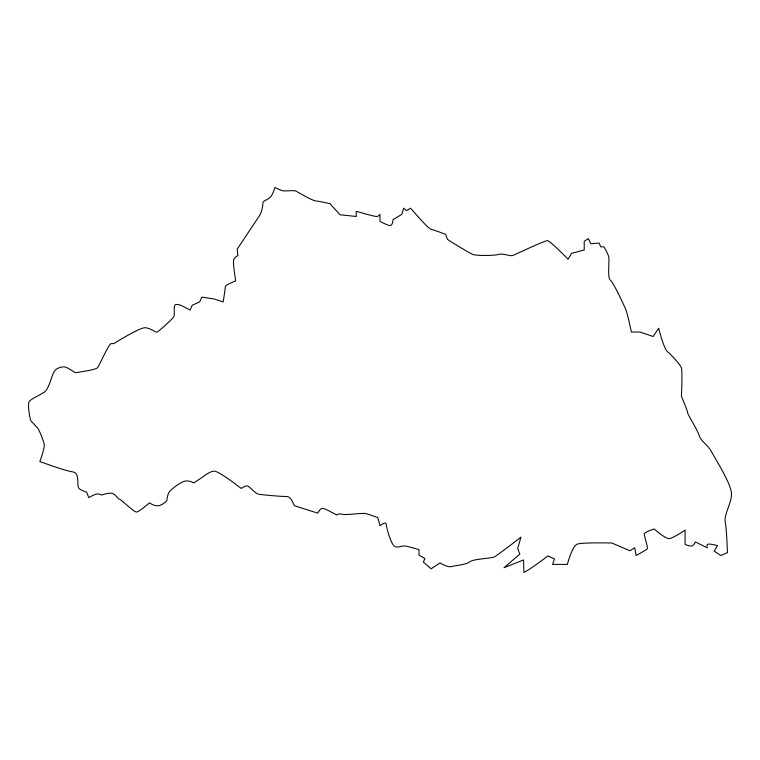 埼玉県の地図（詳細版・リアル）のイラスト【線のみ】透過PNG