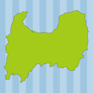 富山県の地図（詳細版・リアル）のイラスト【色、背景あり】PNG