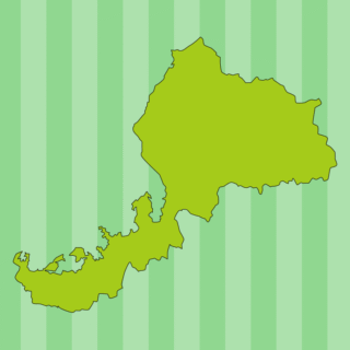 福井県の地図（詳細版・リアル）のイラスト【色、背景あり】PNG