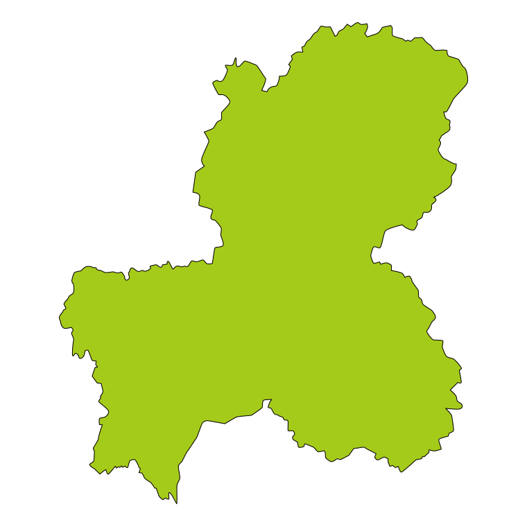 岐阜県の地図（詳細版・リアル）のイラスト【色あり、背景なし】透過PNG