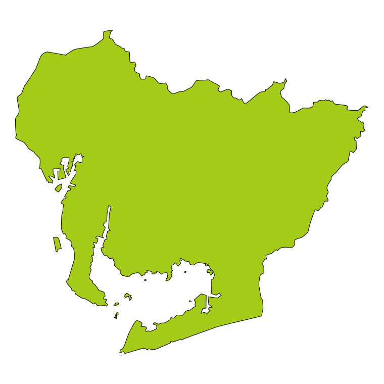 愛知県の地図（詳細版・リアル）のイラスト【色あり、背景なし】透過PNG