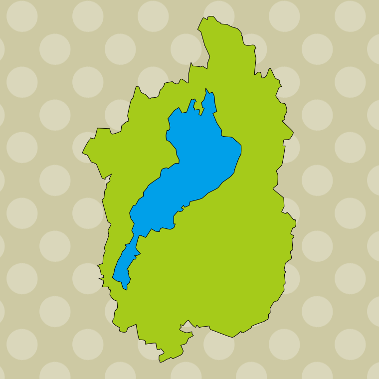 滋賀県の地図（詳細版・リアル）のイラスト【色、背景あり】PNG