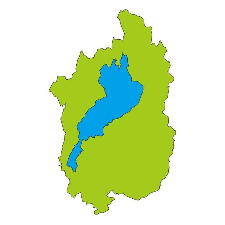 滋賀県の地図（詳細版・リアル）のイラスト【色あり、背景なし】透過PNG