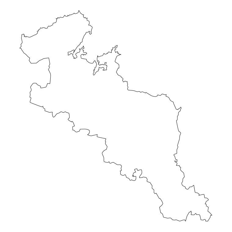 京都府の地図（詳細版・リアル）のイラスト【線のみ】透過PNG