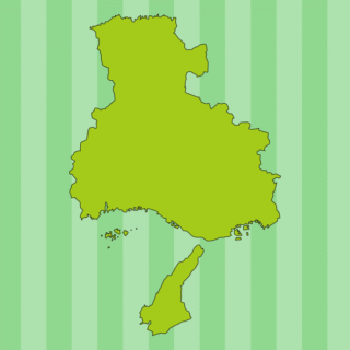 兵庫県の地図（詳細版・リアル）のイラスト【色、背景あり】PNG
