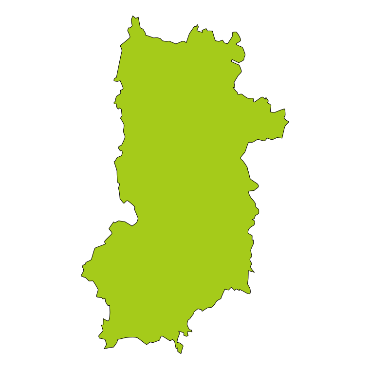 奈良県の地図（詳細版・リアル）のイラスト【色あり、背景なし】透過PNG