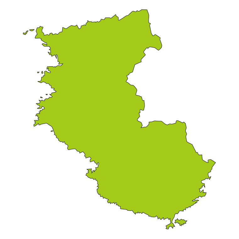 和歌山県の地図（詳細版・リアル）のイラスト【色あり、背景なし】透過PNG