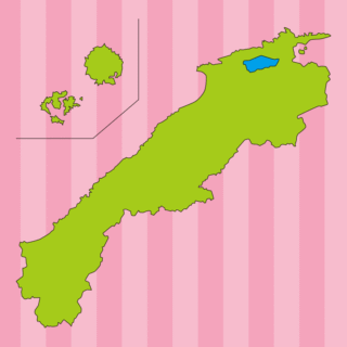 島根県の地図（詳細版・リアル）のイラスト【色、背景あり】PNG