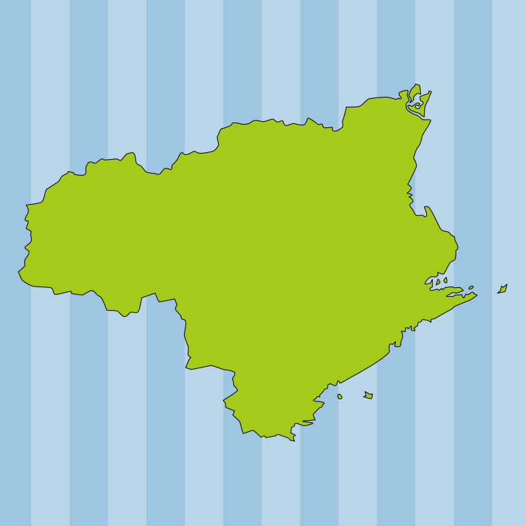 徳島県の地図（詳細版・リアル）のイラスト【色、背景あり】PNG