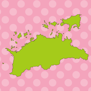 香川県の地図（詳細版・リアル）のイラスト【色、背景あり】PNG