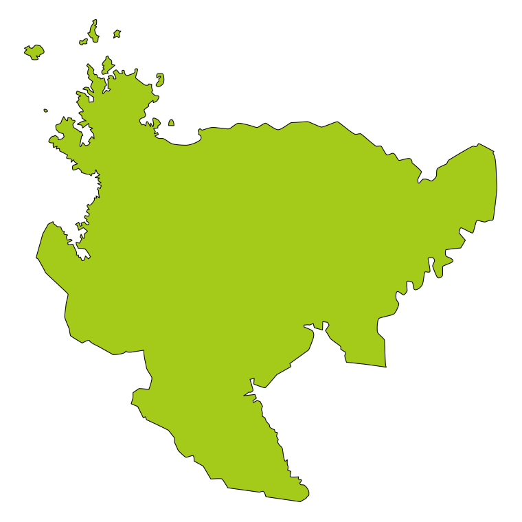 佐賀県の地図（詳細版・リアル）のイラスト【色あり、背景なし】透過PNG