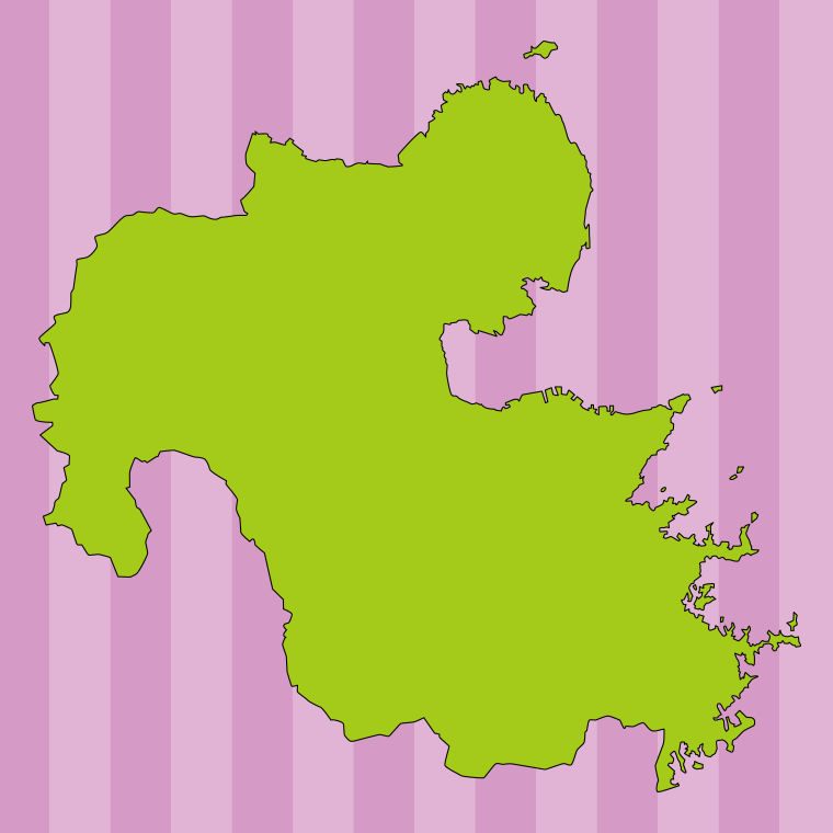 【フリー素材】大分県の地図（詳細版・リアル）のイラスト