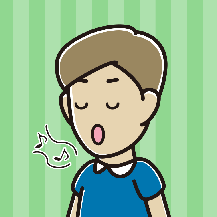 歌う男性のイラスト【色、背景あり】PNG