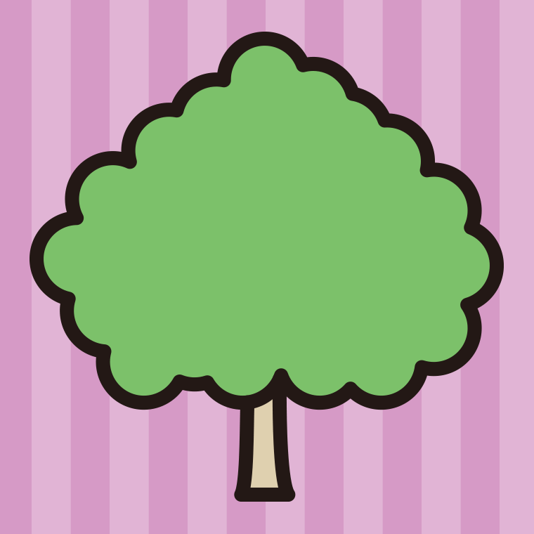 木のイラスト15（大樹・大きな木風）【色、背景あり】PNG