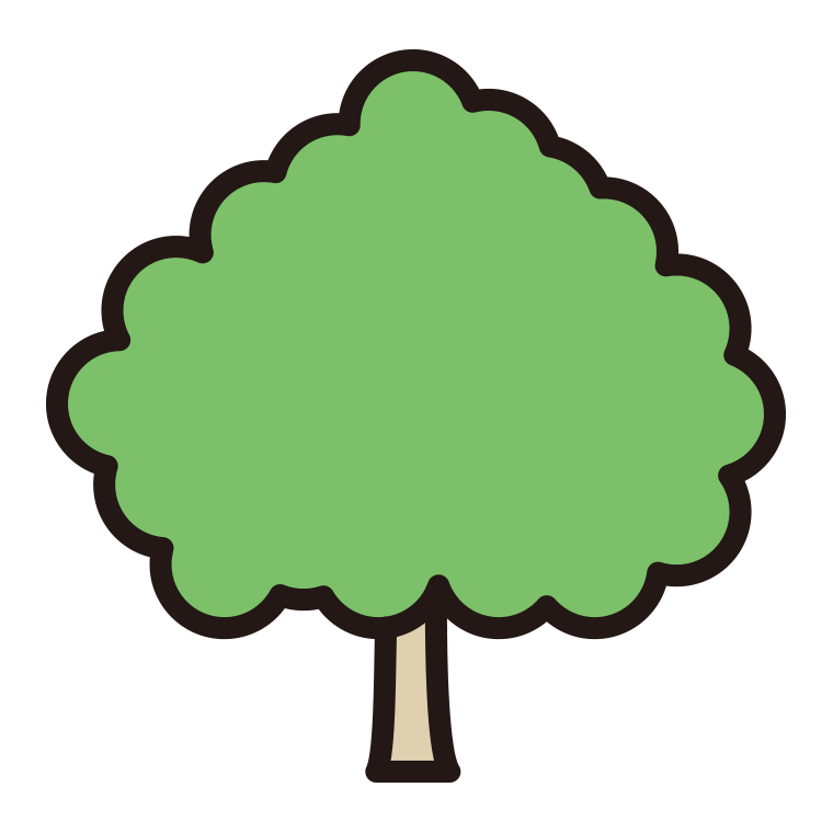 木のイラスト15（大樹・大きな木風）【色あり、背景なし】透過PNG