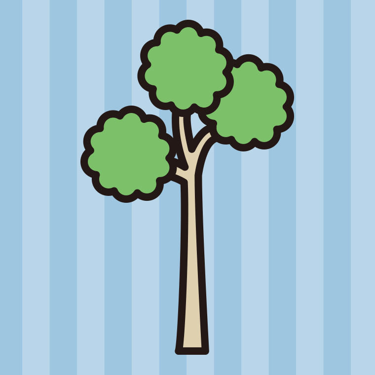 木のイラスト17（枝分かれ・ミニマル）【色、背景あり】PNG