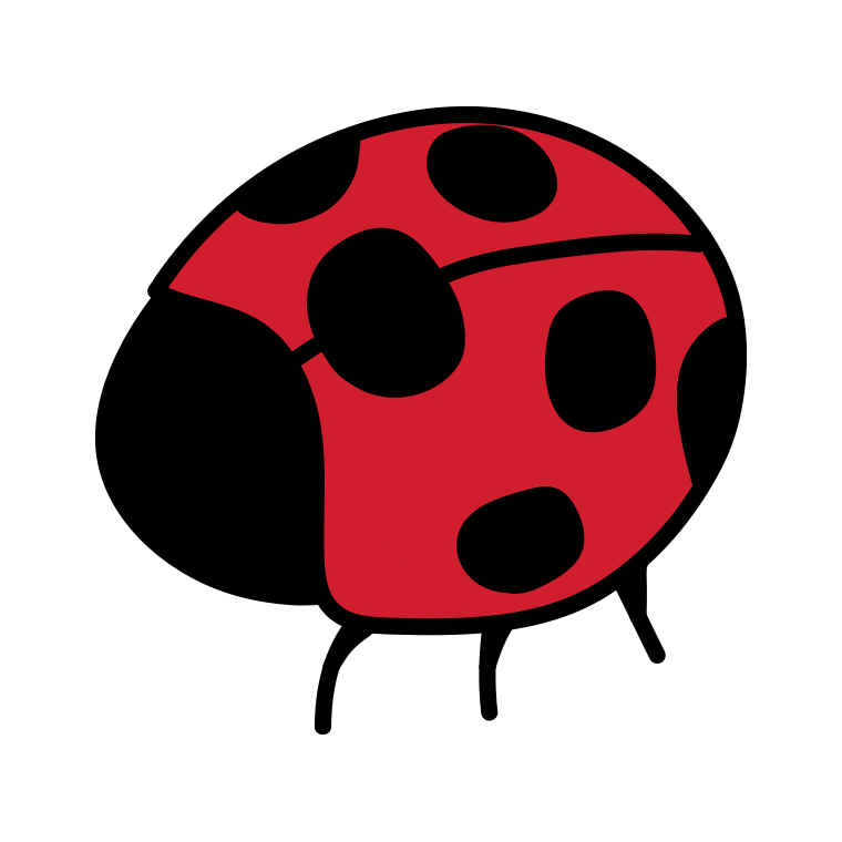 てんとう虫のイラスト【色あり、背景なし】透過PNG
