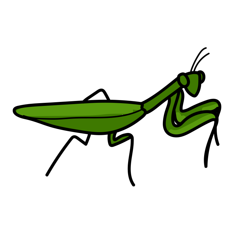 カマキリのイラスト【色あり、背景なし】透過PNG