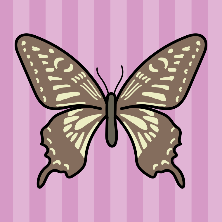 アゲハチョウのイラスト【色、背景あり】PNG