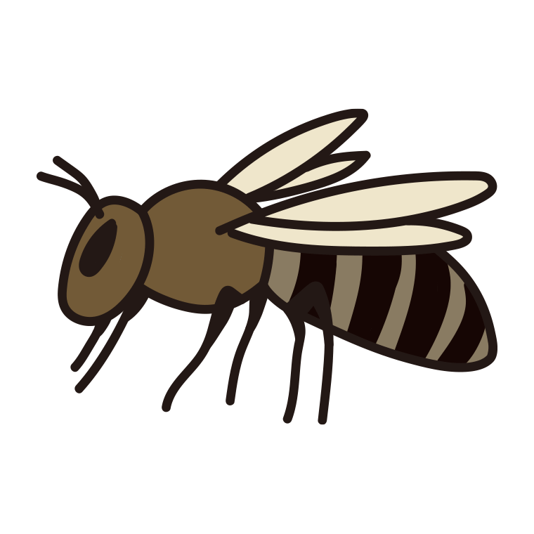 ミツバチのイラスト【色あり、背景なし】透過PNG