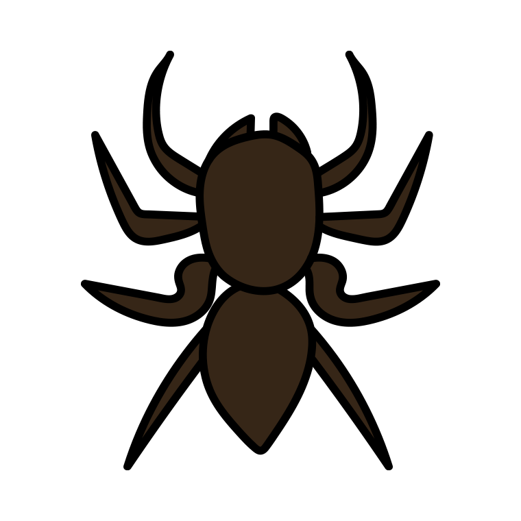 クモのイラスト【色あり、背景なし】透過PNG