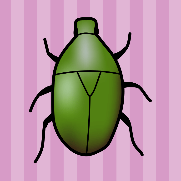 カナブンのイラスト【色、背景あり】PNG
