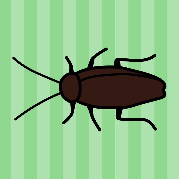 ゴキブリのイラスト【色、背景あり】PNG