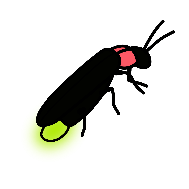 ホタルのイラスト【色あり、背景なし】透過PNG