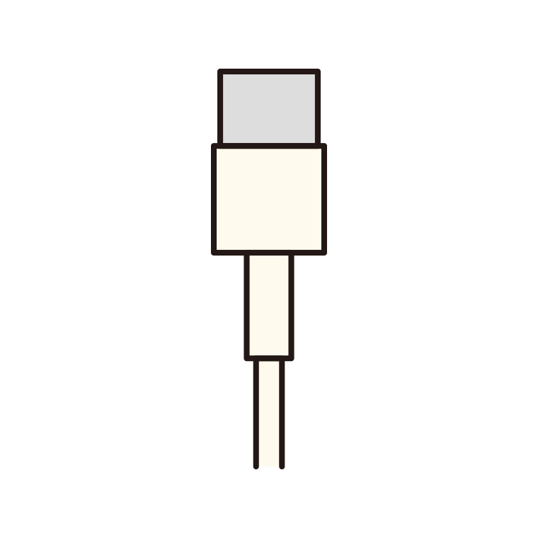USB端子（Micro-B）のイラスト【色あり、背景なし】透過PNG