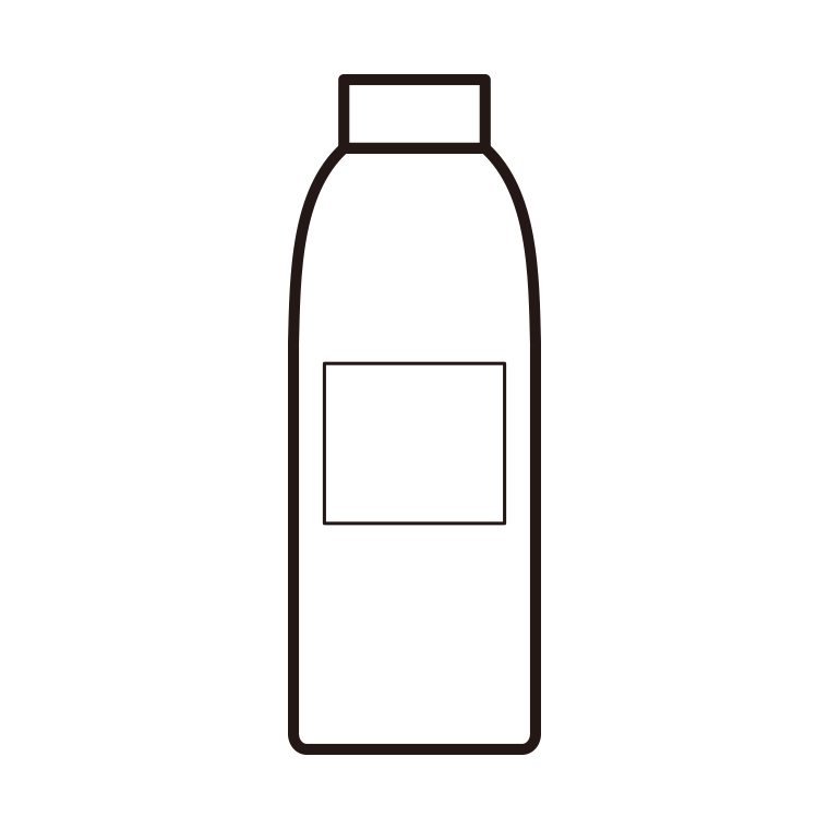 スキンケアのイラスト01（乳液）【線のみ】透過PNG