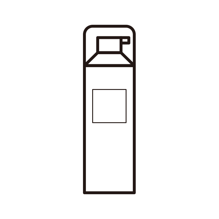 スキンケアのイラスト07（スプレー缶・ミスト）【線のみ】透過PNG