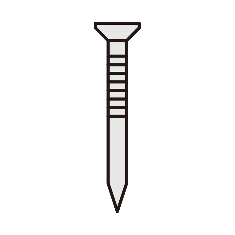 釘のイラスト08（コンクリート釘）【色あり、背景なし】透過PNG